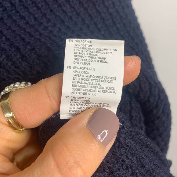 RDI Navy Blue Quarter Zip Tight Knit Sweater - Picture 9 of 9